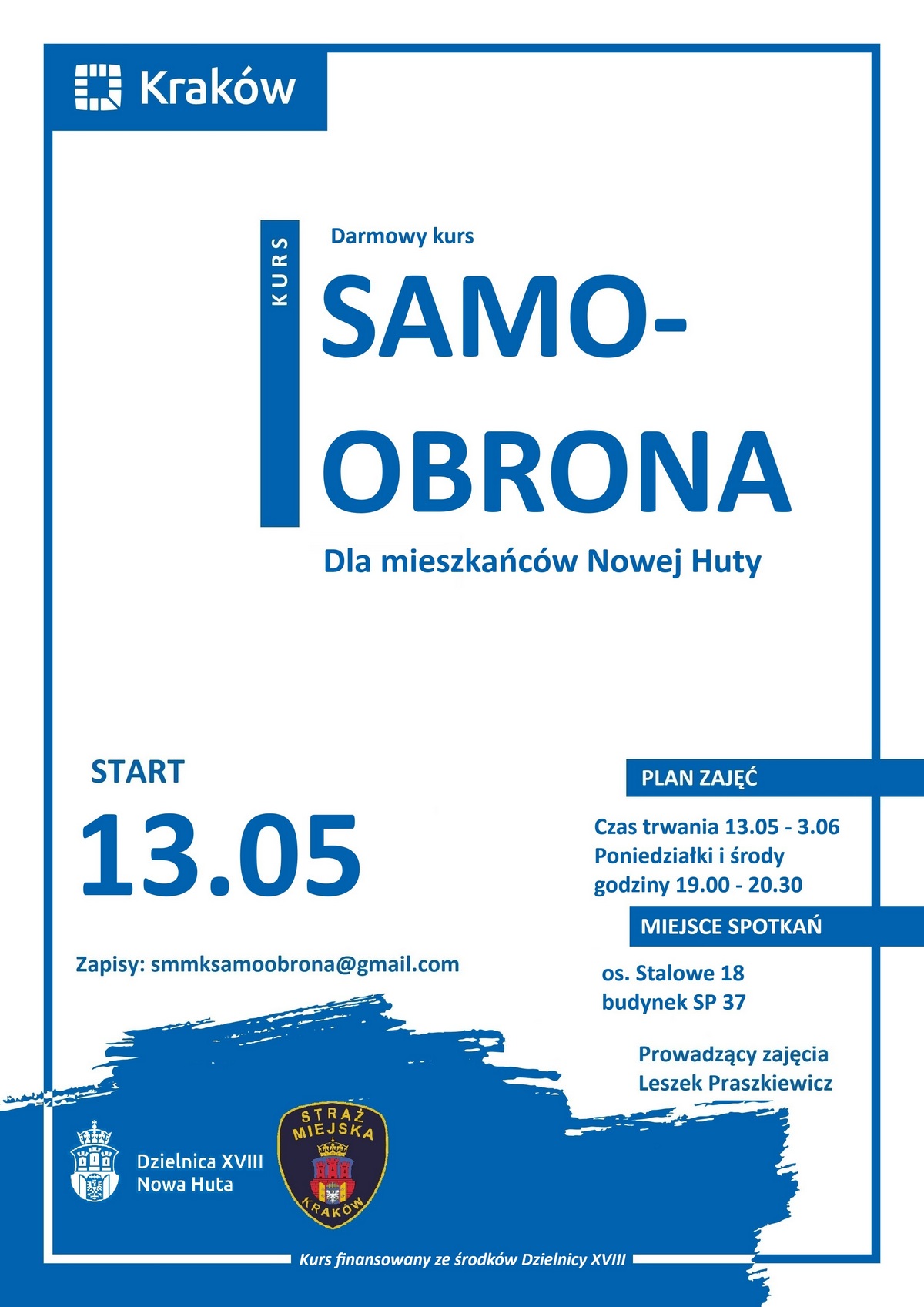 Plakat: Kurs samoobrony