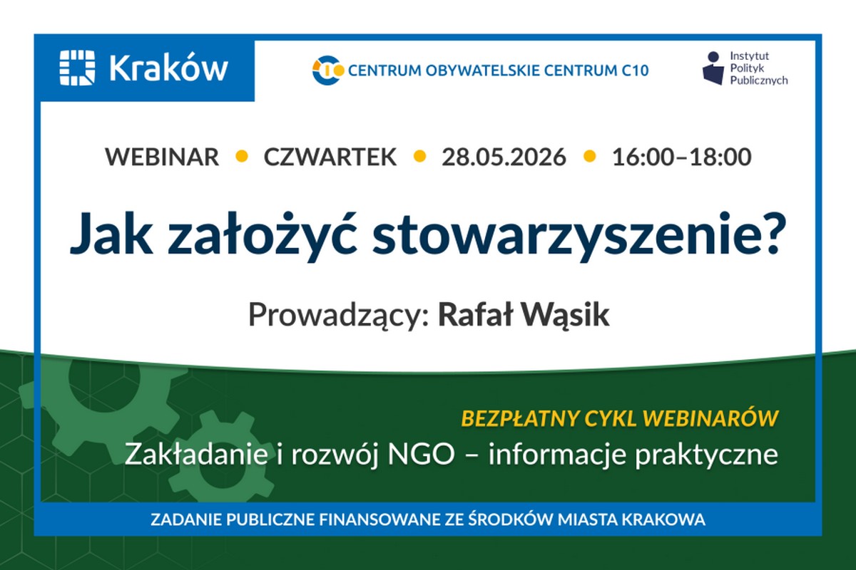 Baner: Bezpłatne webinarium „Jak założyć stowarzyszenie?”