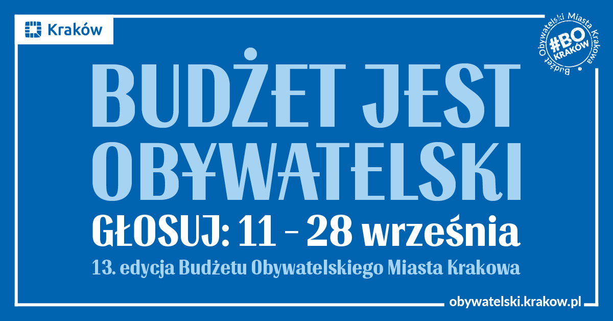 Baner: 13. edycji Budżetu Obywatelskiego Miasta Krakowa